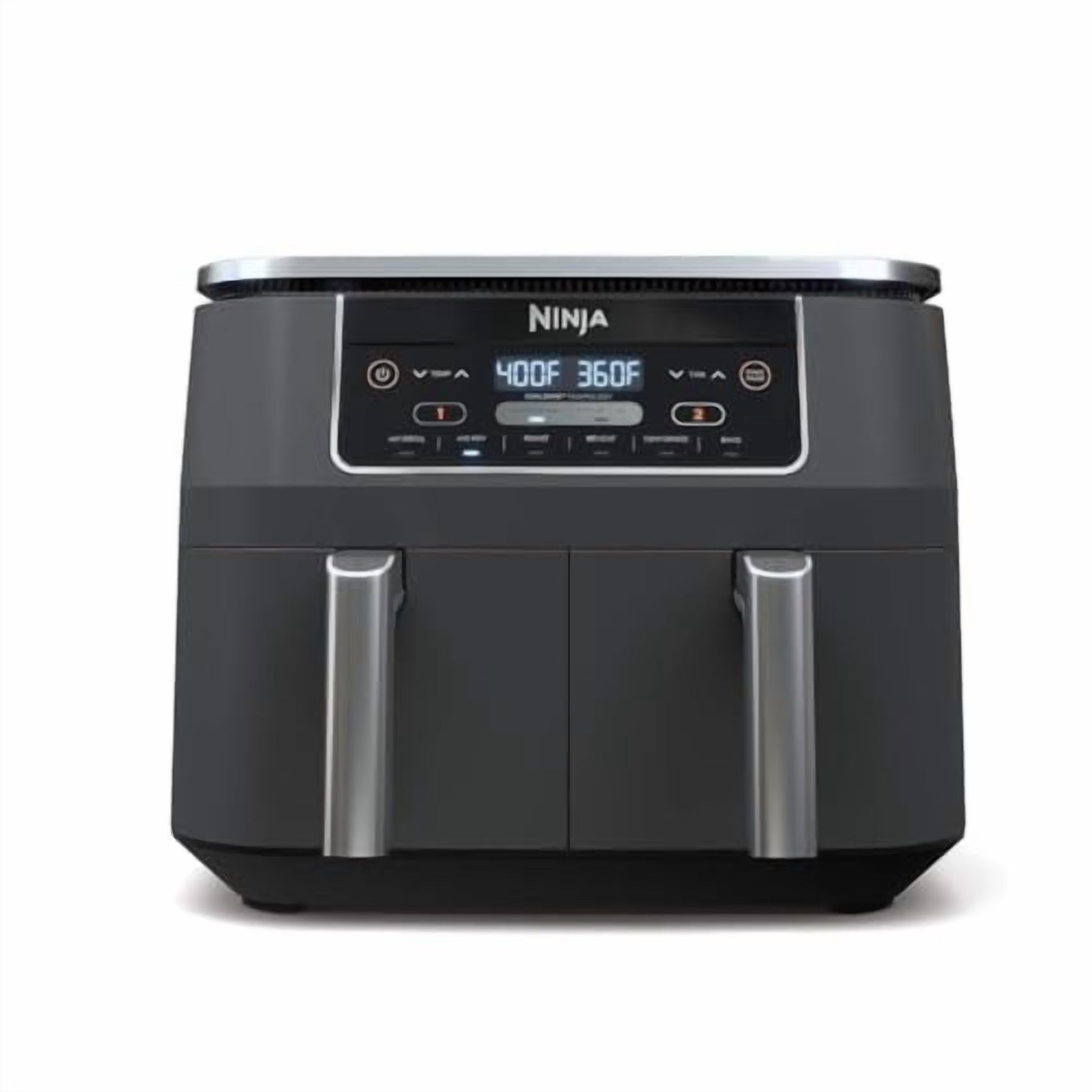 Ninja DZ201 Foodi 8 Quart 6-in-1 DualZone 2-Basket Air Fryer with 2 Independent Frying Baskets, Match Cook  Smart Finish to Roast, Broil, Dehydrate  More for Quick, Easy Meals, Grey