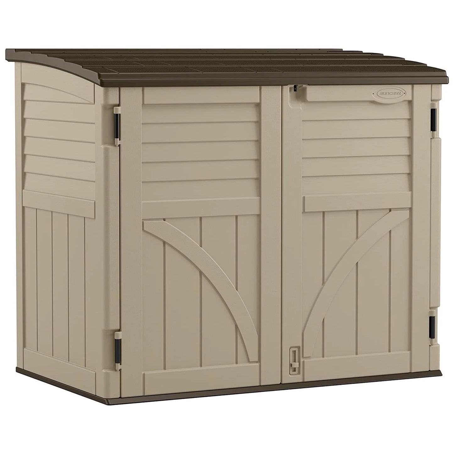 Suncast 34 Cubic ft Horizontal Compact Outdoor Storage Shed, Sand(Brown)