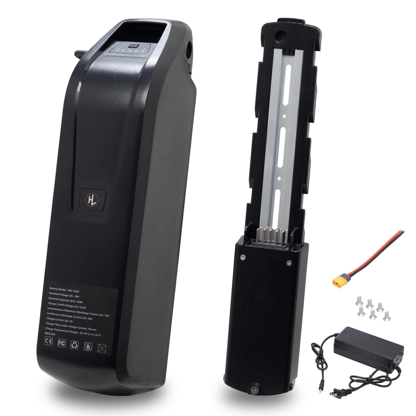 48V 20AH Ebike Battery 48V Lithium Battery 48V Battery with Charger for 750W-1500W Adult Electric Bike Tricycle