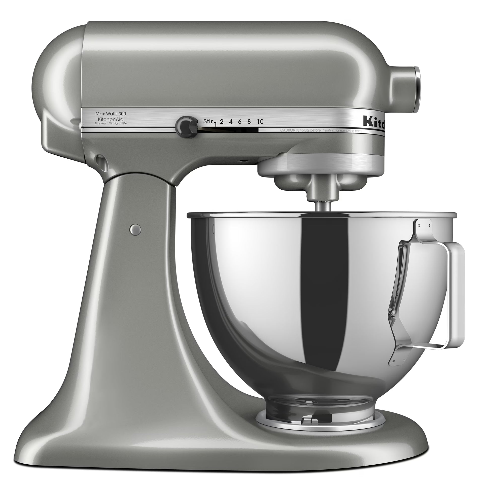 KitchenAid Deluxe Series 4.5 Quart Tilt-Head Stand Mixer with Stainless Bowl, Contour Silver, KSM97CU(Contour Silver)