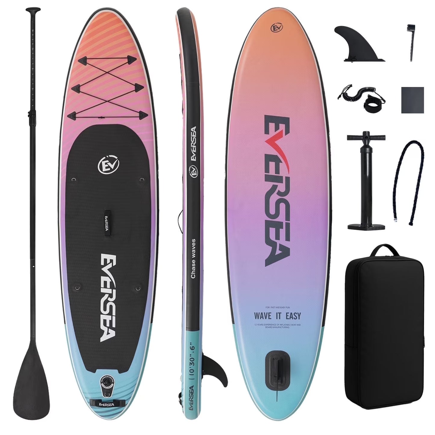 MSEASFREE 10' Inflatable Stand up Paddle Board,with Premium SUP Paddle Board Accessories,Non-Slip Comfort Deck for Youth  Adults(Red)