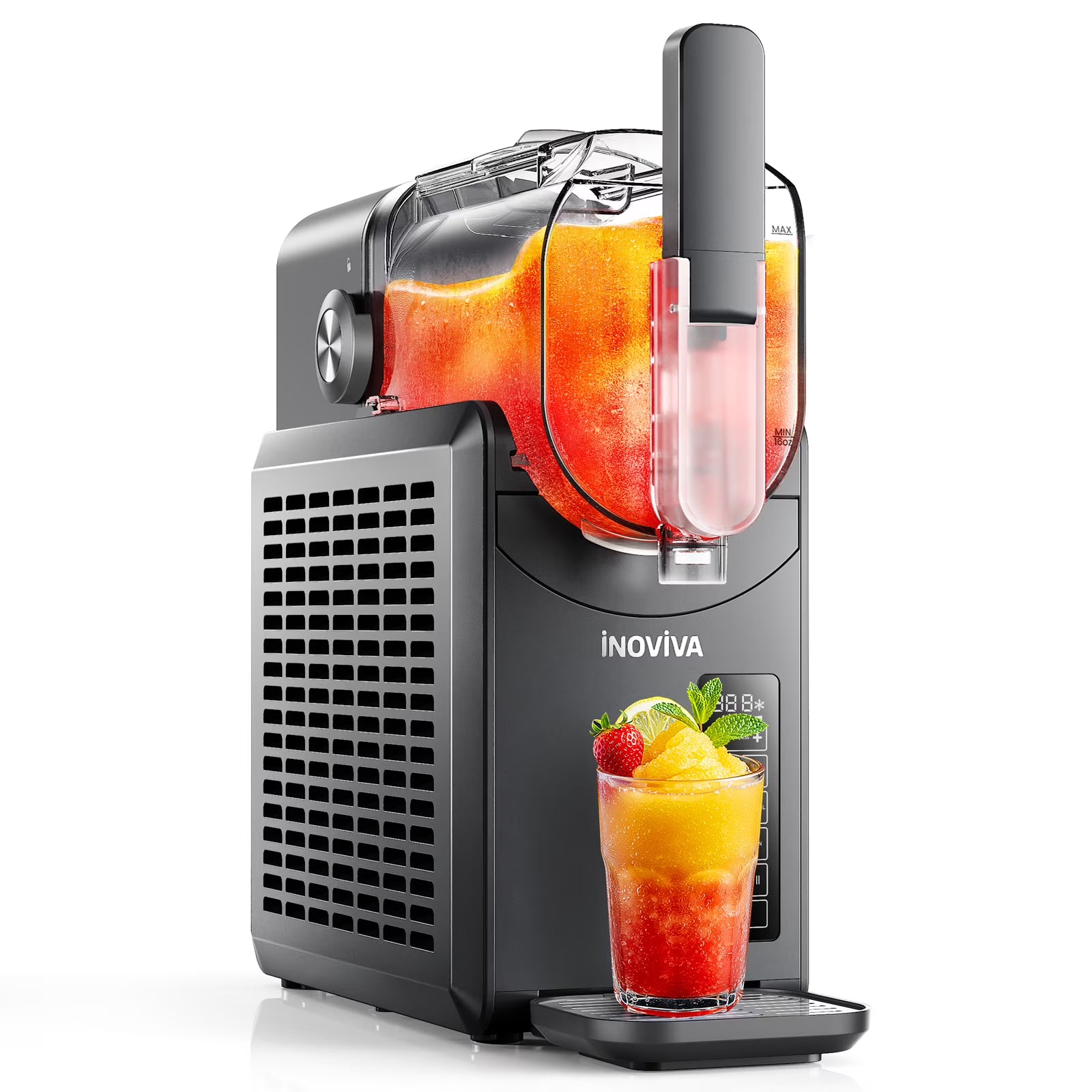 Slushie Machine, No Ice Needed, 88 oz INOVIVA Slushy Machine for Home with Self-Cleaning Function, Professional Frozen Drink Maker, 5 Preset Programs, Frozen Margaritas, Frappés, Milkshake, and More