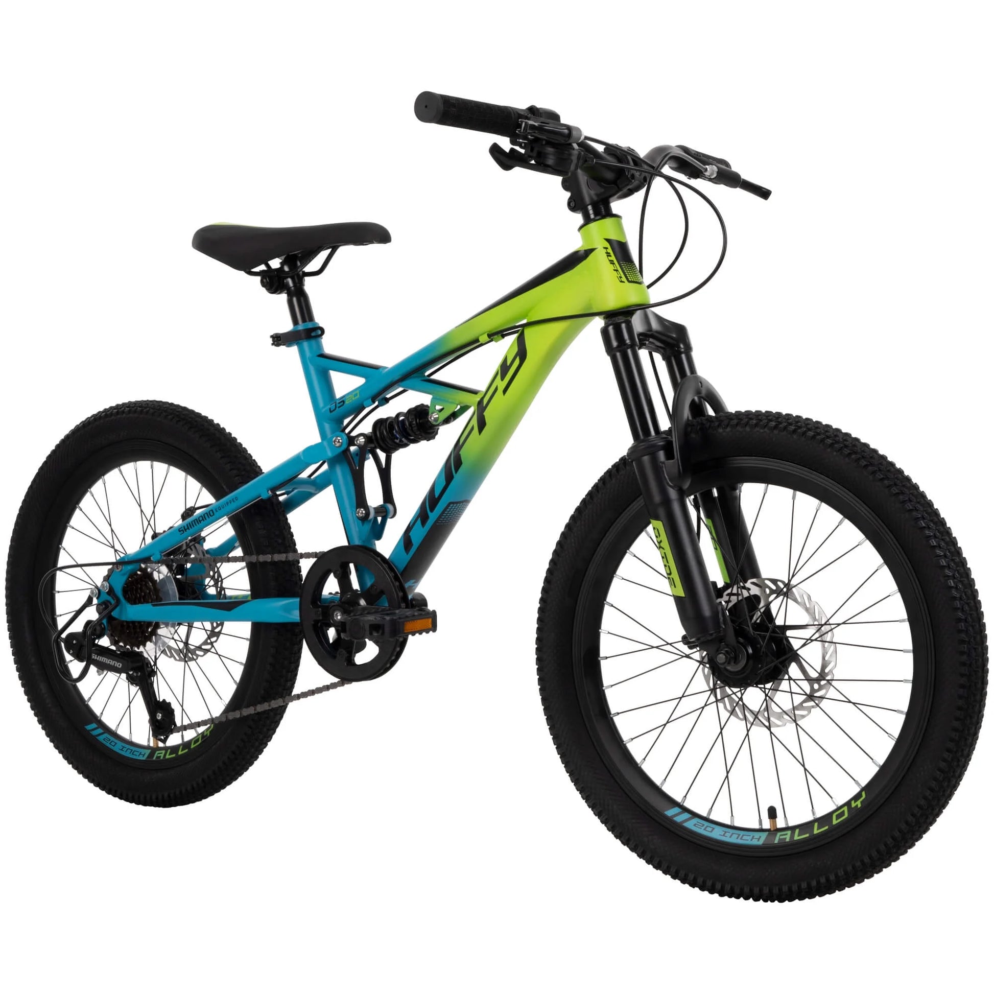 20-inch Oxide Boys Mountain Bike for Kids , Lime / Blue