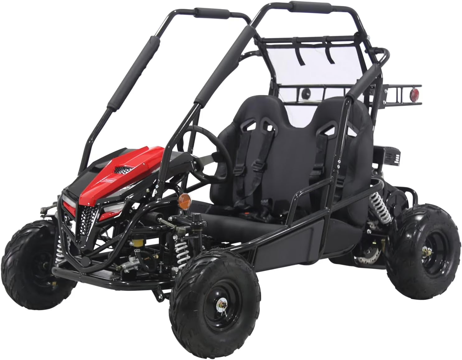 Coleman Powersports GK200 196cc Gas Powered Go-Kart, Two-Seater Off-Road Vehicle Up to 23 MPH, Rugged Suspension, Pull-Start Engine, Ages 13+, Red(2/GK200)