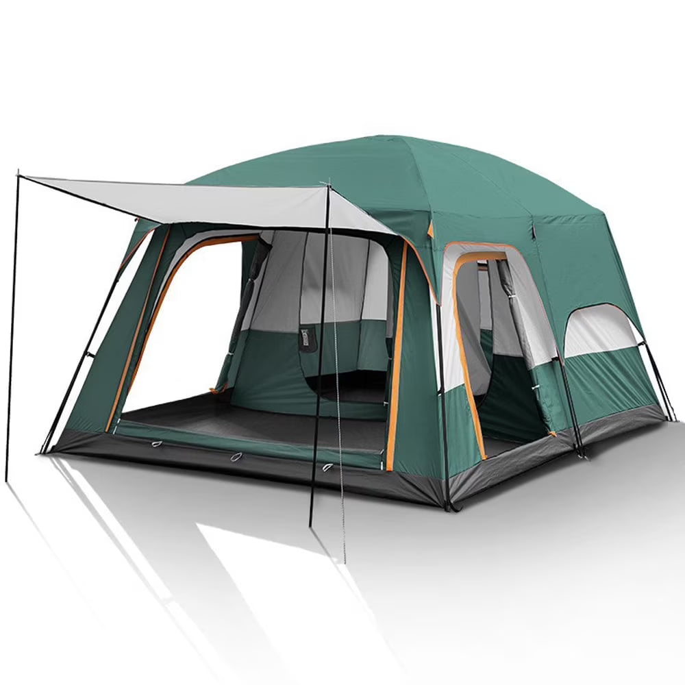 Eccomum 12-Person Family Cabin Tent with Divided Curtains(Dark Green)
