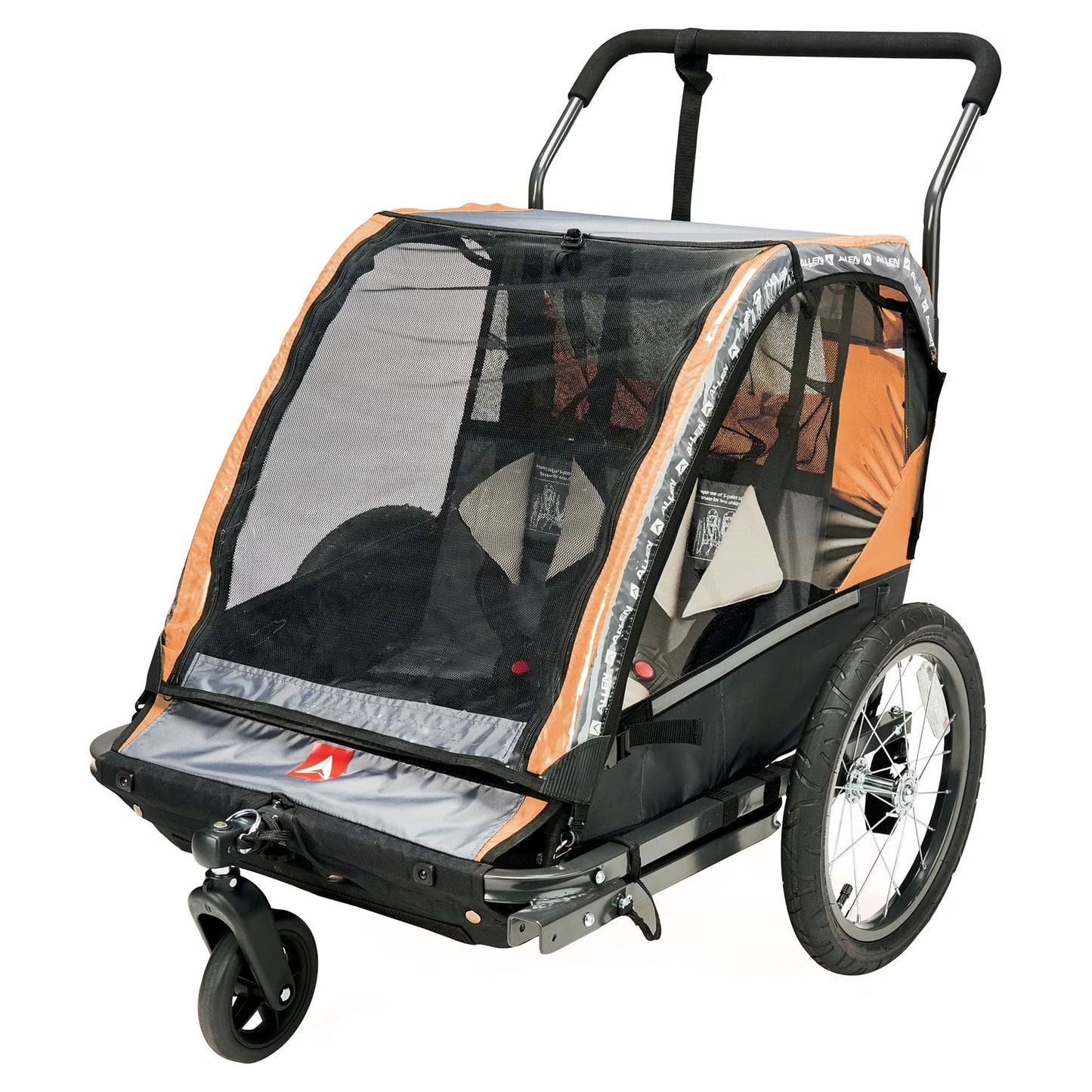 Allen Sports Deluxe 2-Child Bicycle Trailer  Stroller, Model AS2, Green