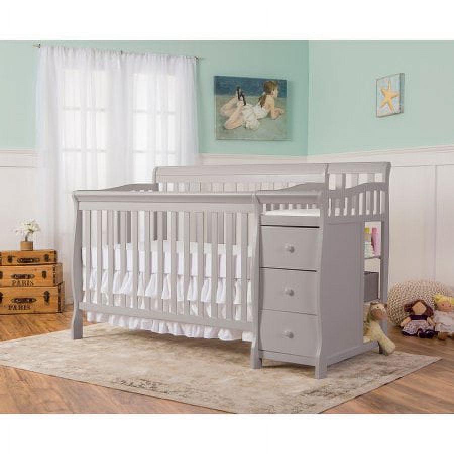 Dream On Me Brody 5-in-1 Convertible Crib Adjustable Mattress Crib  Changer Pearl Gray