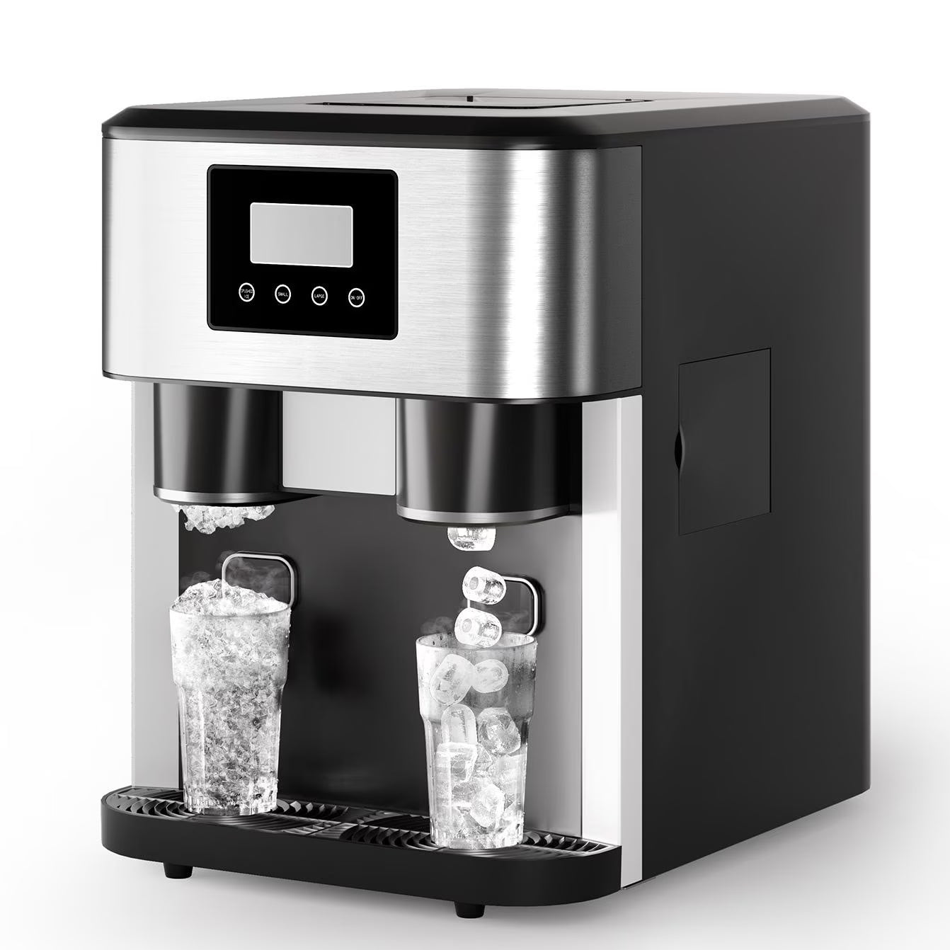 TABU 40Lbs/24H Countertop Ice Maker Machine,3 in 1 Ice Maker with Water Dispenser,Crushed Ice,Black(40 lbs)