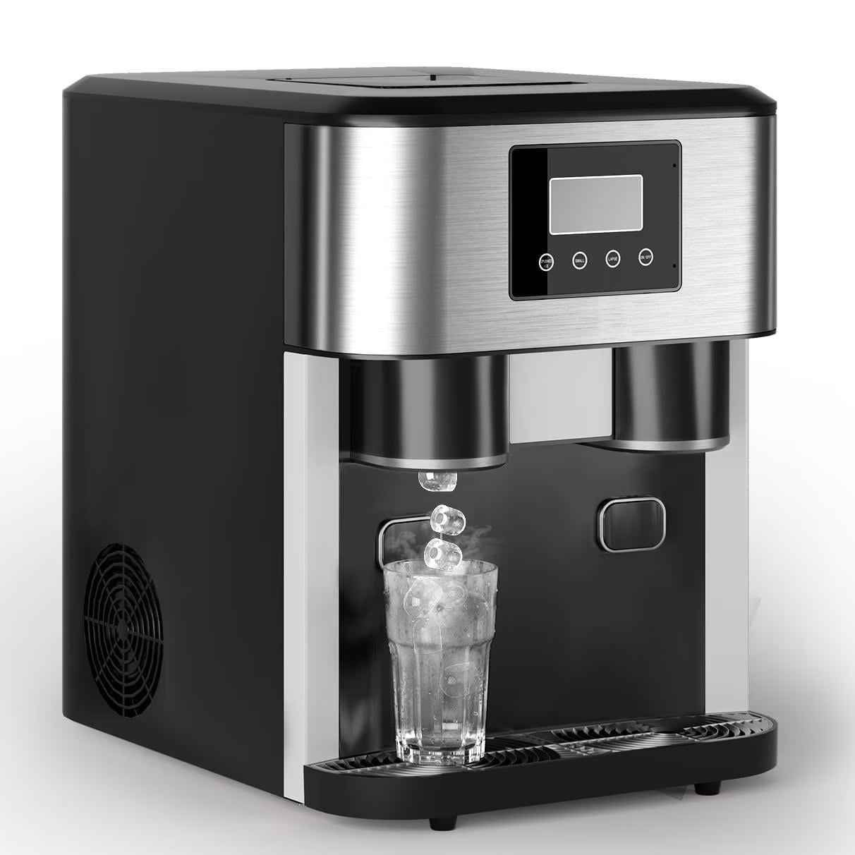 TABU 3 in 1 Ice Maker with Water Dispenser,40 lbs/24H,Ice Machine with Ice Crushing,Self Cleaning,Black(Water+Ice+Crushed Ice)