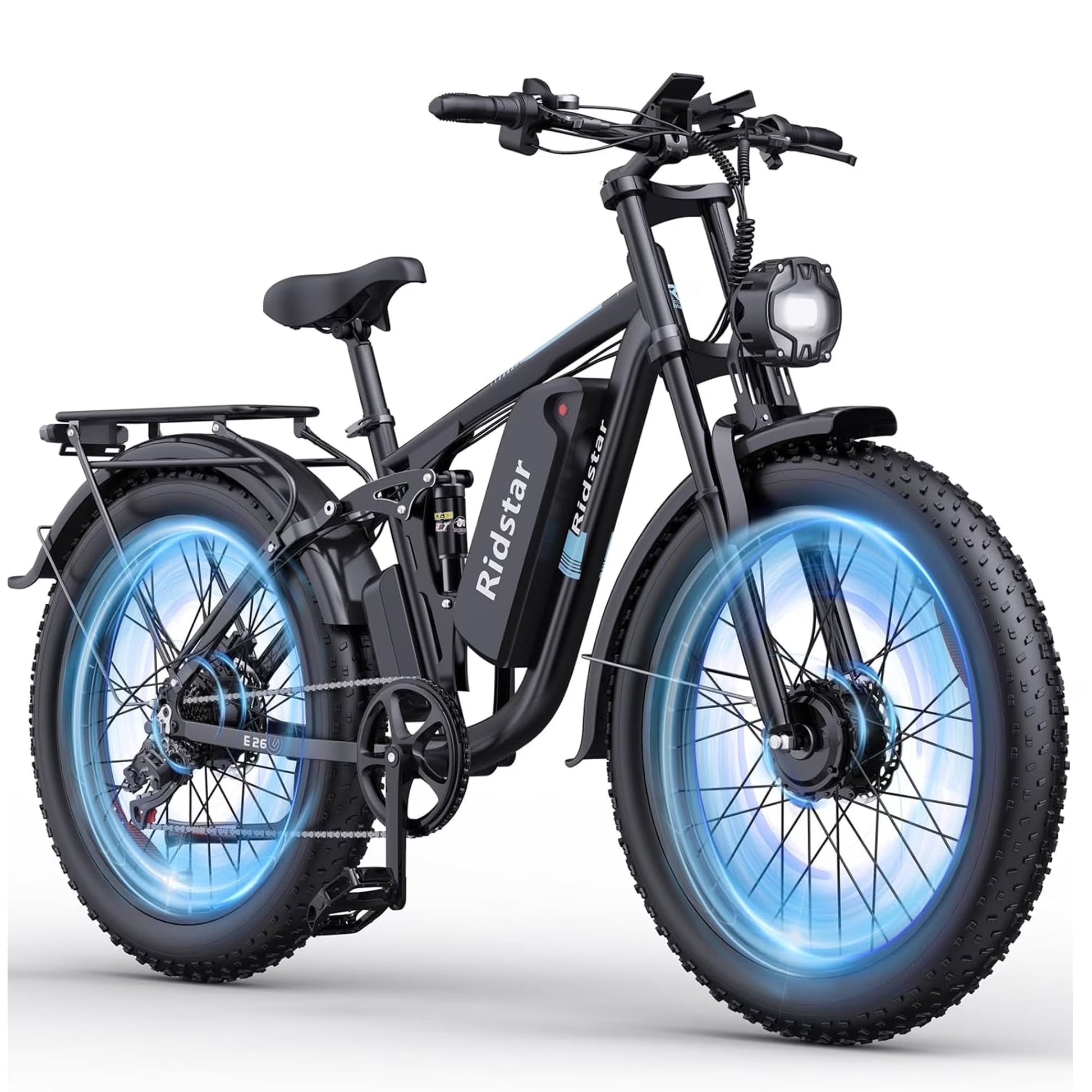 Dual Motor PEAK 3000W Electric Bike for Adults,31mph 48V 23Ah Electric Bicycle,26" Fat Tire Mountain Bike UL2849(PEAK 300W-48V 23AH-31MPH)