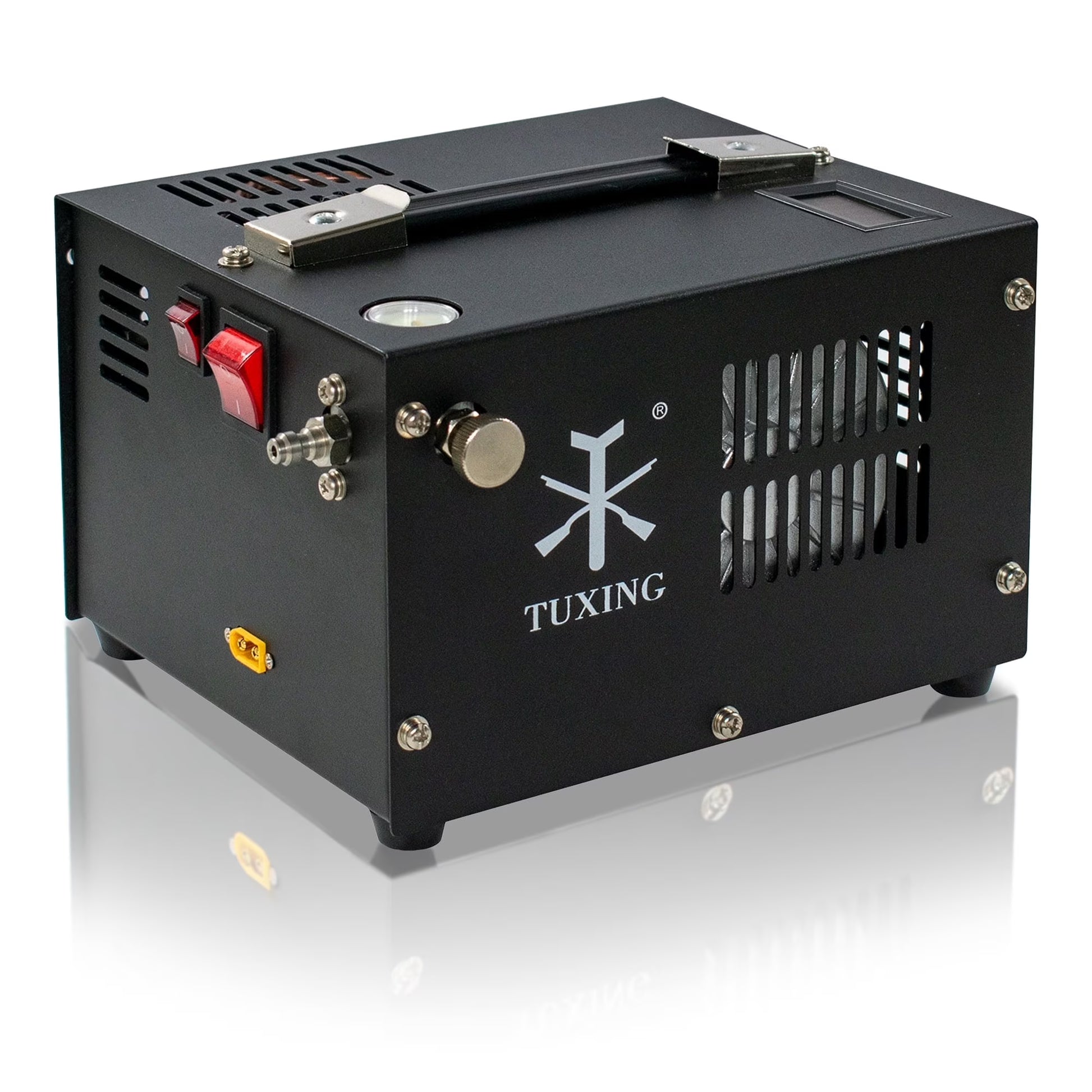 TUXING 4500Psi PCP Air Compressor w/ Built-in Transformer, One-Button Start for PCP Rifles, Paintball Guns, Diving Tanks