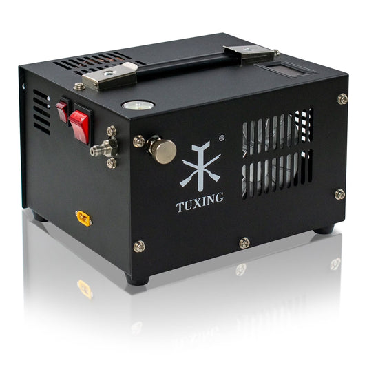 TUXING 4500Psi PCP Air Compressor w/ Built-in Transformer, One-Button Start for PCP Rifles, Paintball Guns, Diving Tanks