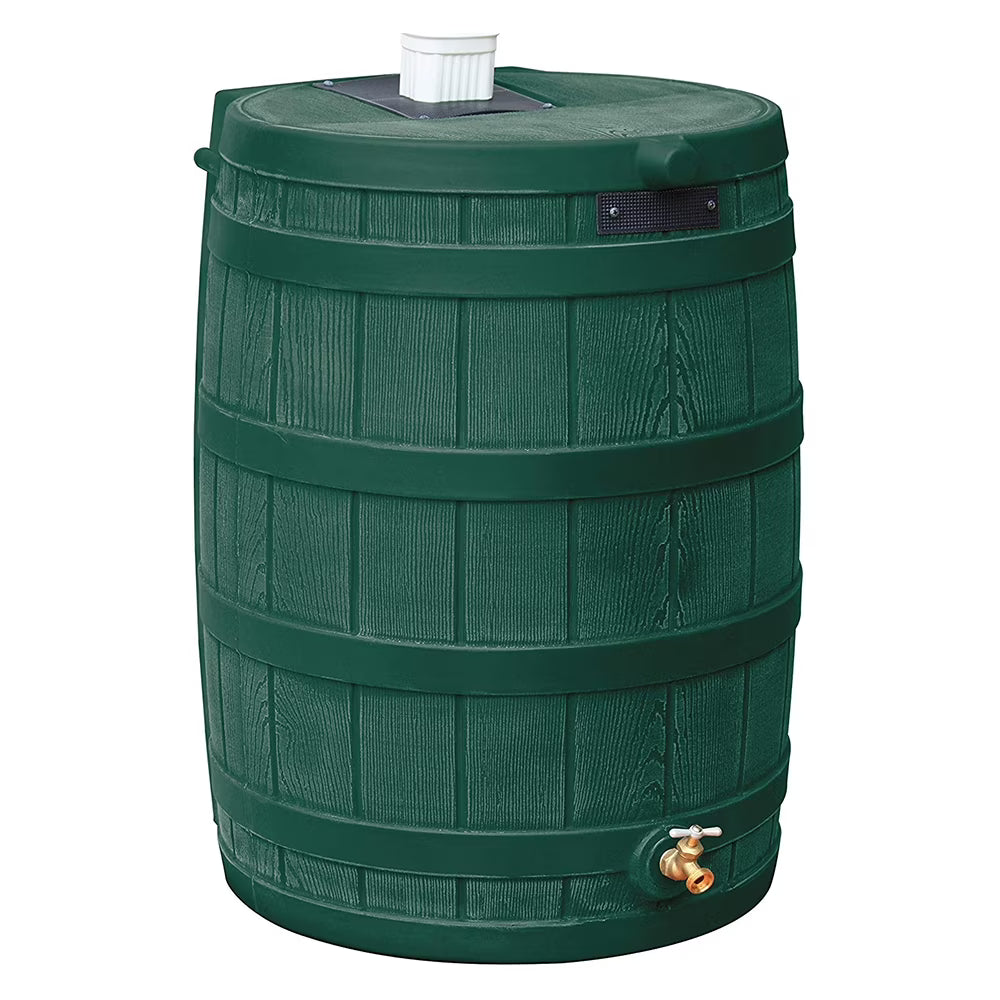 Good Ideas Rain Wizard Rain Storage Collection Rain Barrel 50-Gallon(Green)