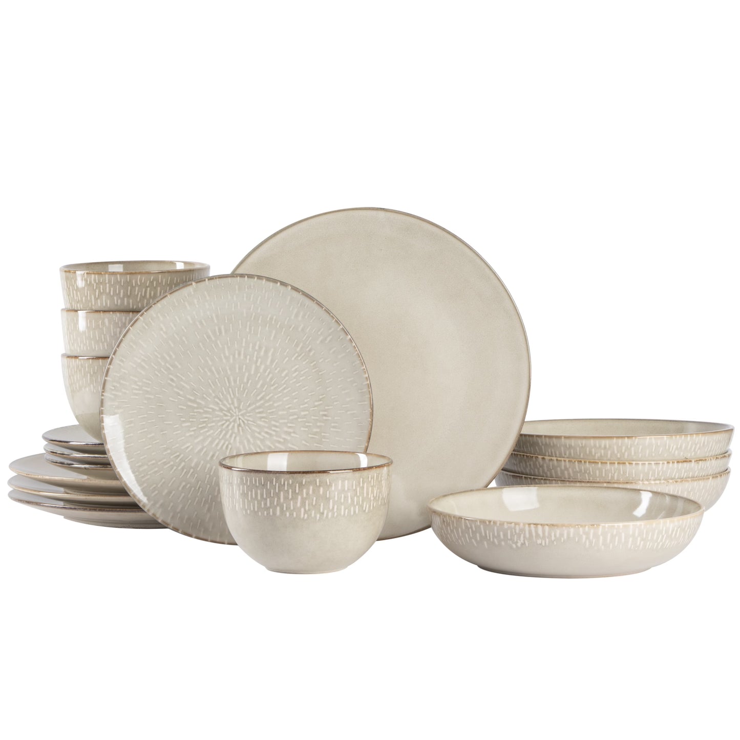 Gibson Elite Matisse 16-Piece Dinnerware Set - Taupe(Taupe)