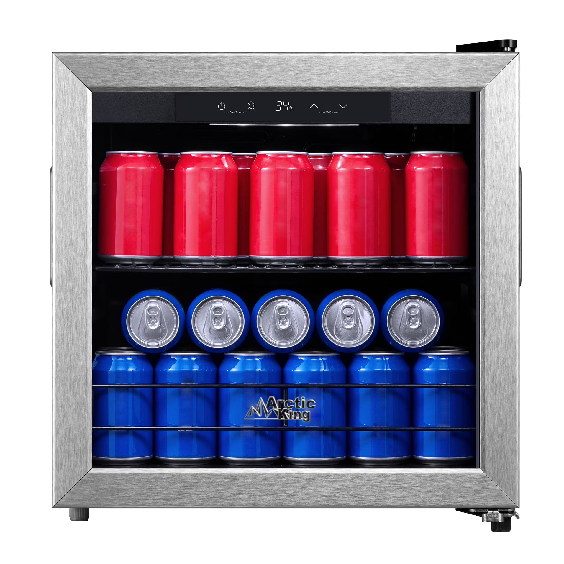 Arctic King 48-Can Stainless Steel Beverage Fridge  Cooler with Electrical Control, ARV48B1AST