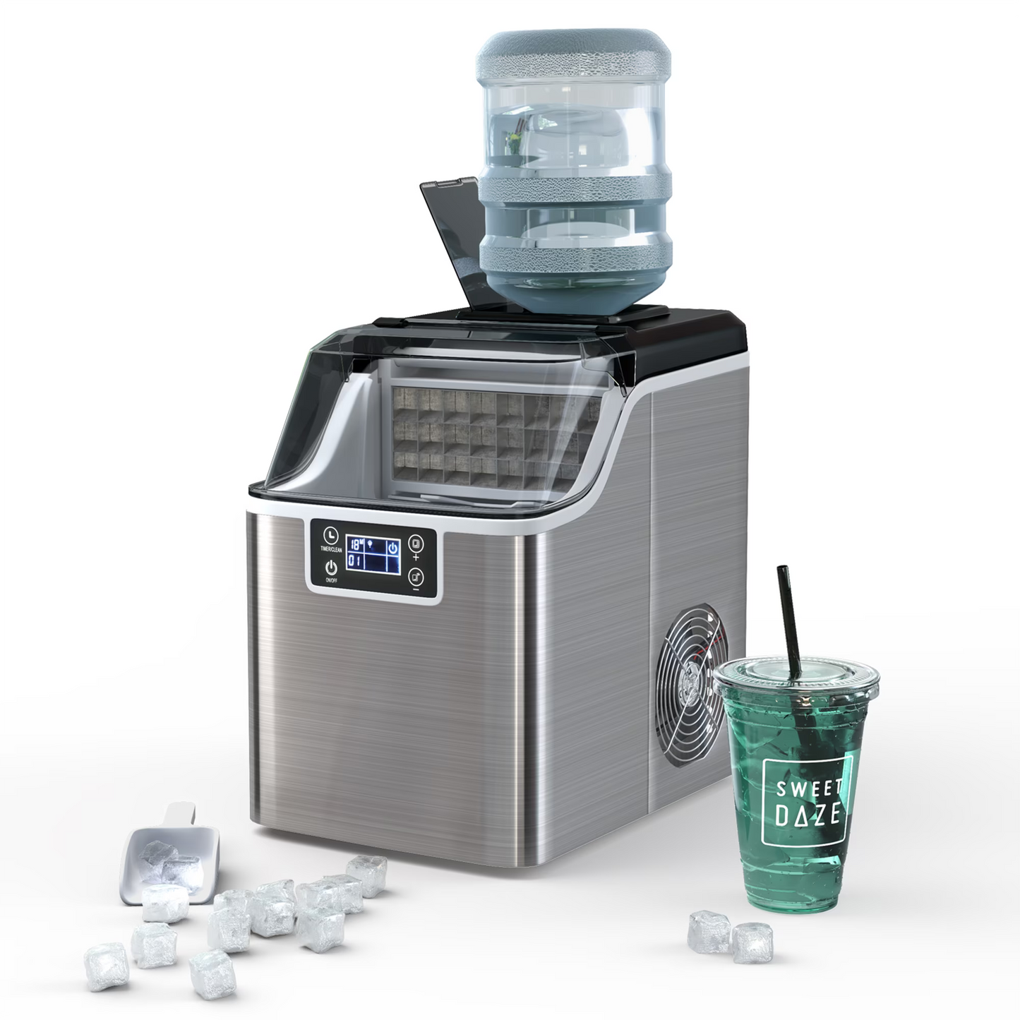 Portable Ice Maker 40Lbs/24H Countertop Self-Cleaning with Ice Scoop and Basket(40 lbs)