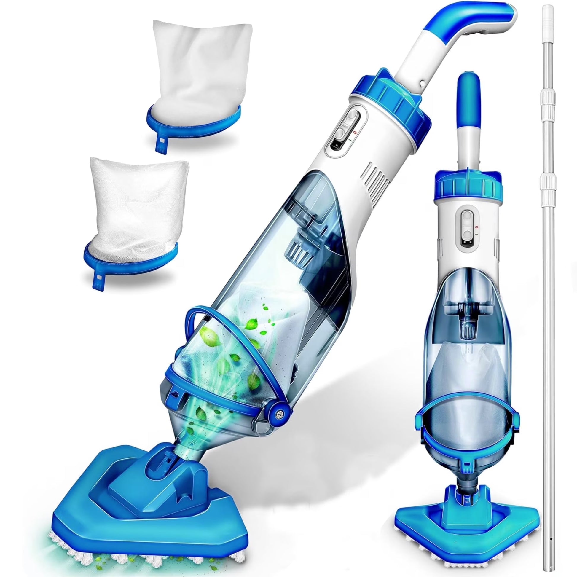 LANCHEZ Cordless Pool Vacuum with Strong Suction, Handheld Rechargeable Swimming Pool Cleaner with Powerful Suction up to 17.5 GPM for Inground and Above Ground Pools, Hot Tubs(1)