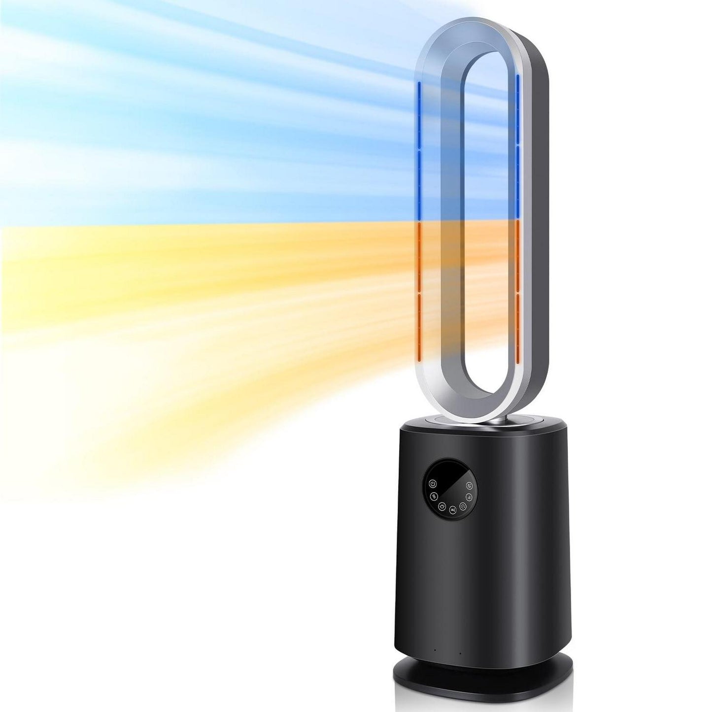 35#8243; Space Heater Bladeless Tower Fan. Heater  Cooling Fan with Remote Control.Black
