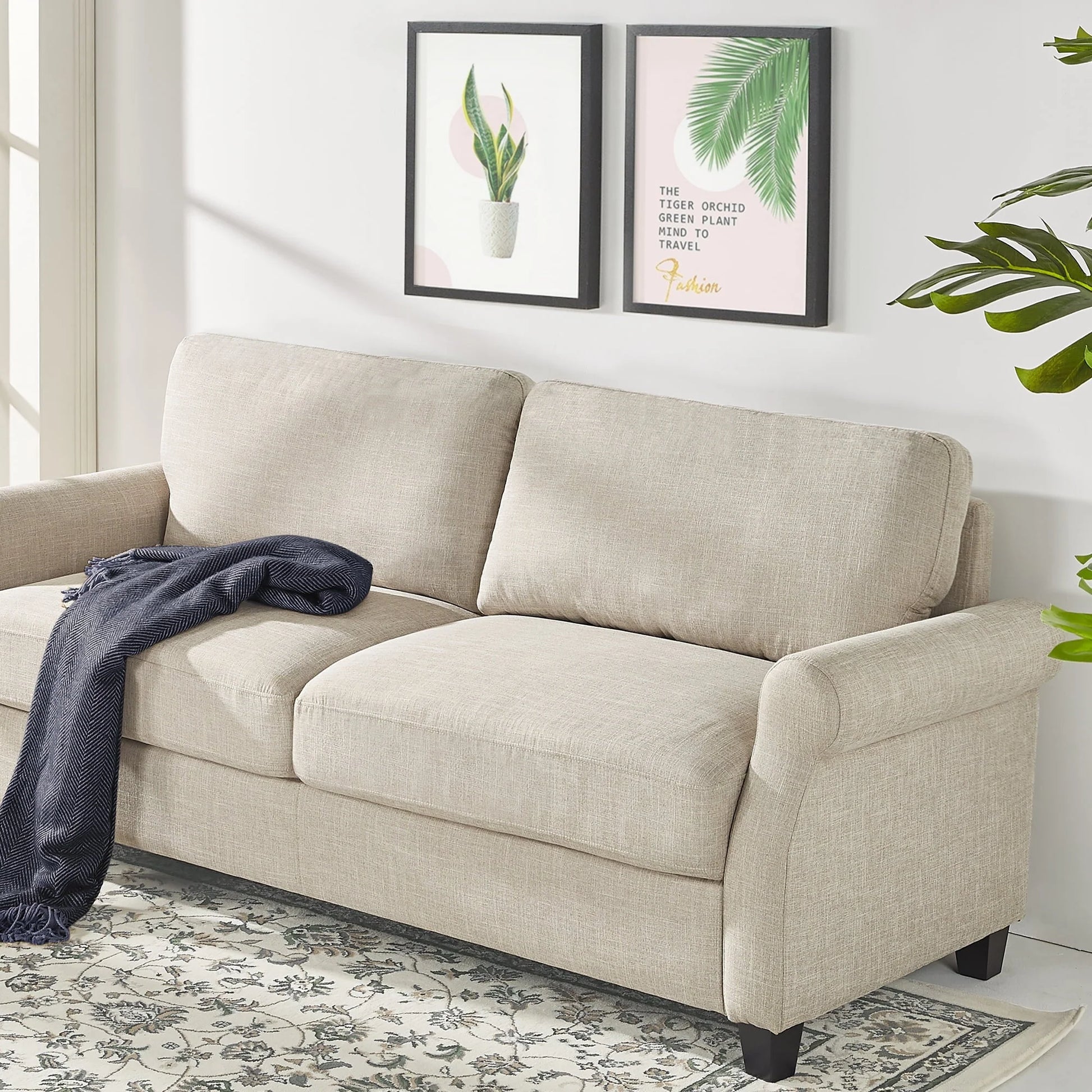 Zinus Josh 2-Seater Loveseat, Beige