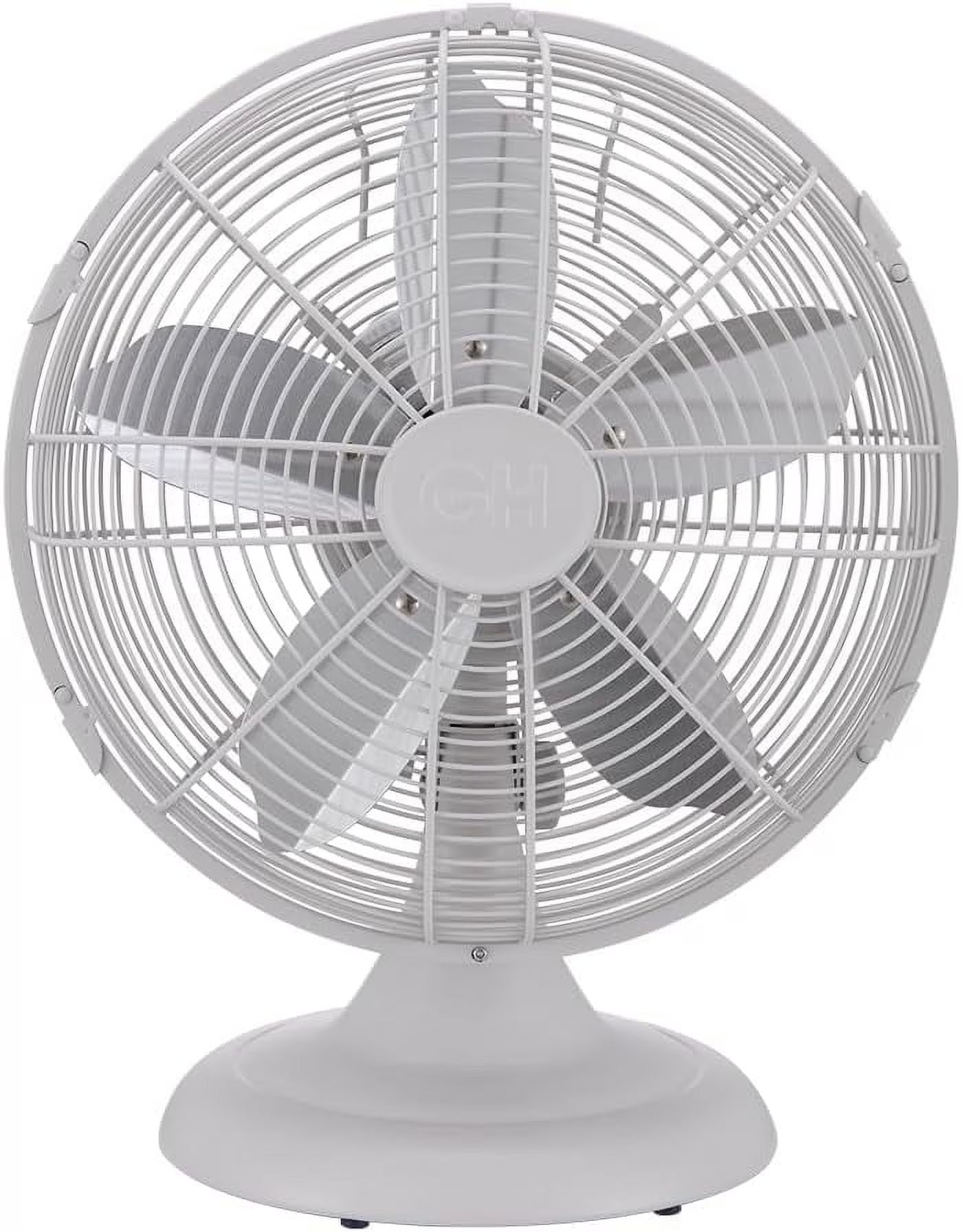 Good Housekeeping Retro All-Metal Table Fan (92618) with 3 Speed Settings, Wide Oscillation, and Carrying Handle��(Matte White)