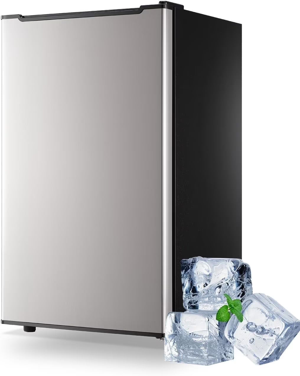 Upright Freezer , 3.0 Cu.ft Compact Upright Freezer with Adjustable Thermostat, Mini Freezer with Reversible Stainless Steel Single Door, Silver(Silver)