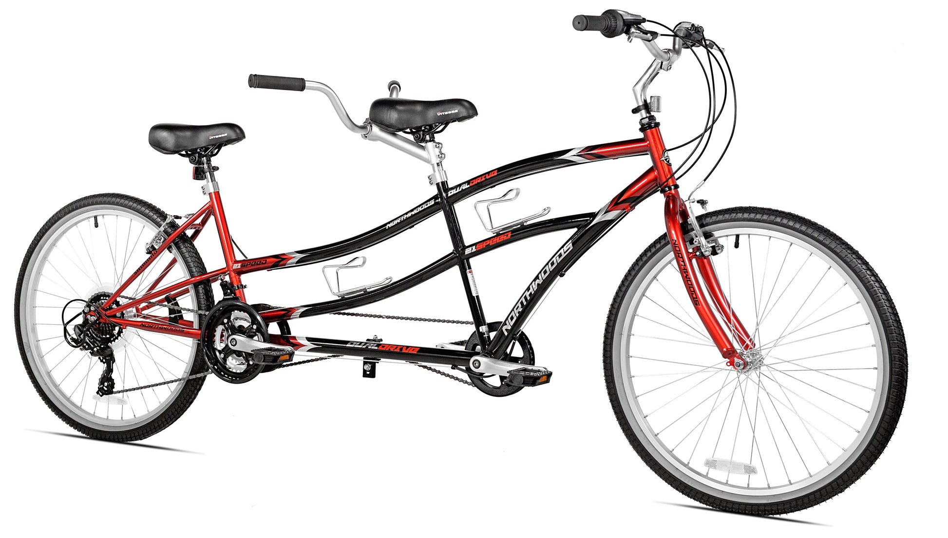 26" Northwoods 21-Speed Dual Drive Tandem Adult's Bike, Red/Black