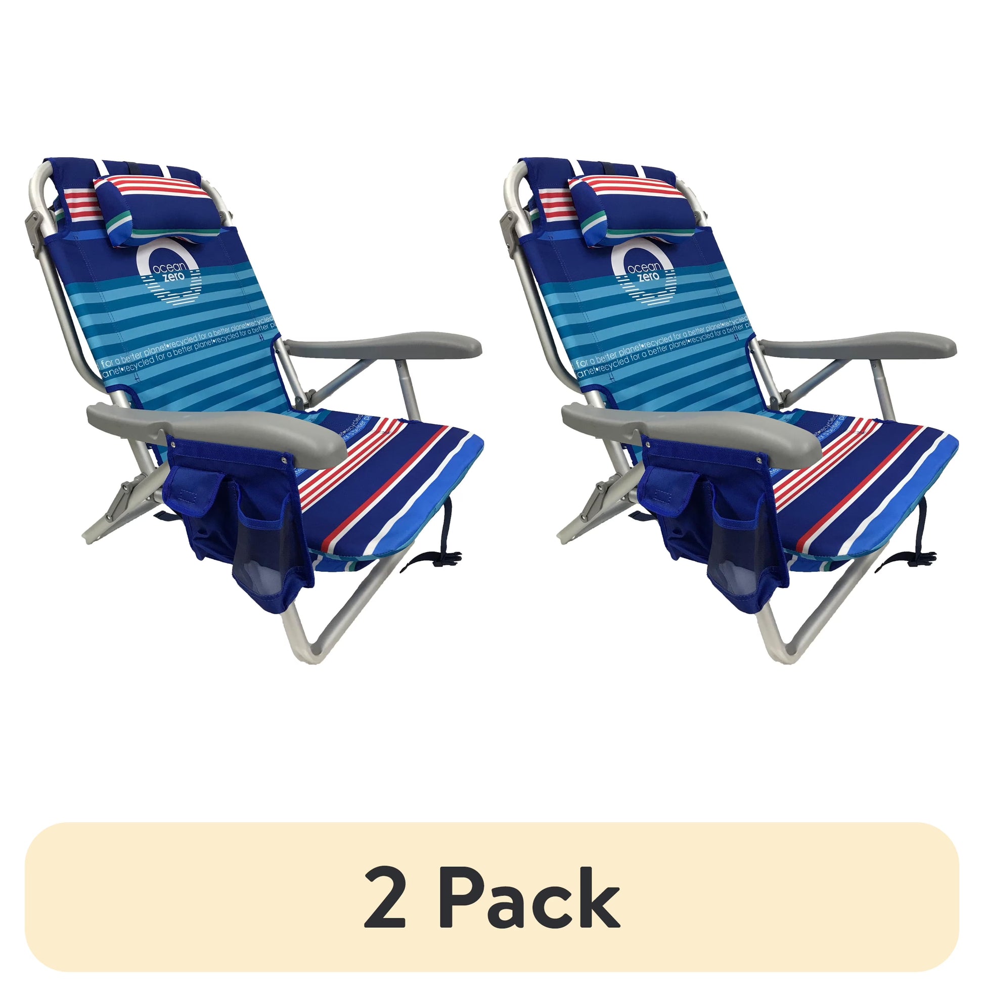 (2 pack) Ocean Zero Deluxe Backpack Chair Striped(2 Pack)