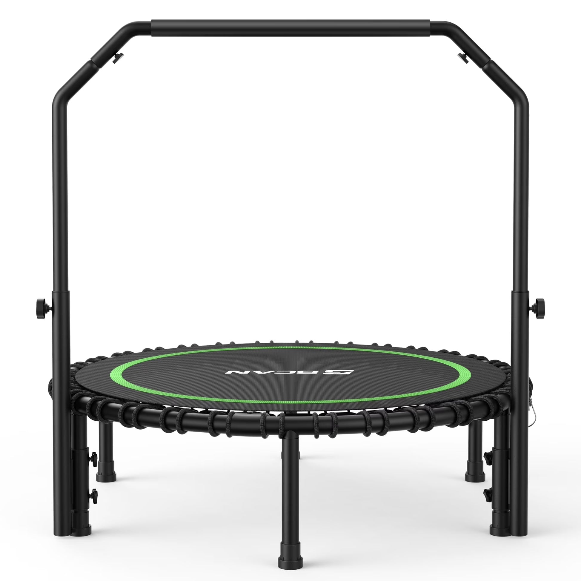 BCAN 450 LBS Foldable Mini Trampoline, 40" Fitness Trampoline with Bungees, Stable  Quiet Exercise Rebounder for Kids/Adults(40in Green)