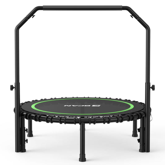 BCAN 450 LBS Foldable Mini Trampoline, 40" Fitness Trampoline with Bungees, Stable  Quiet Exercise Rebounder for Kids/Adults(40in Green)
