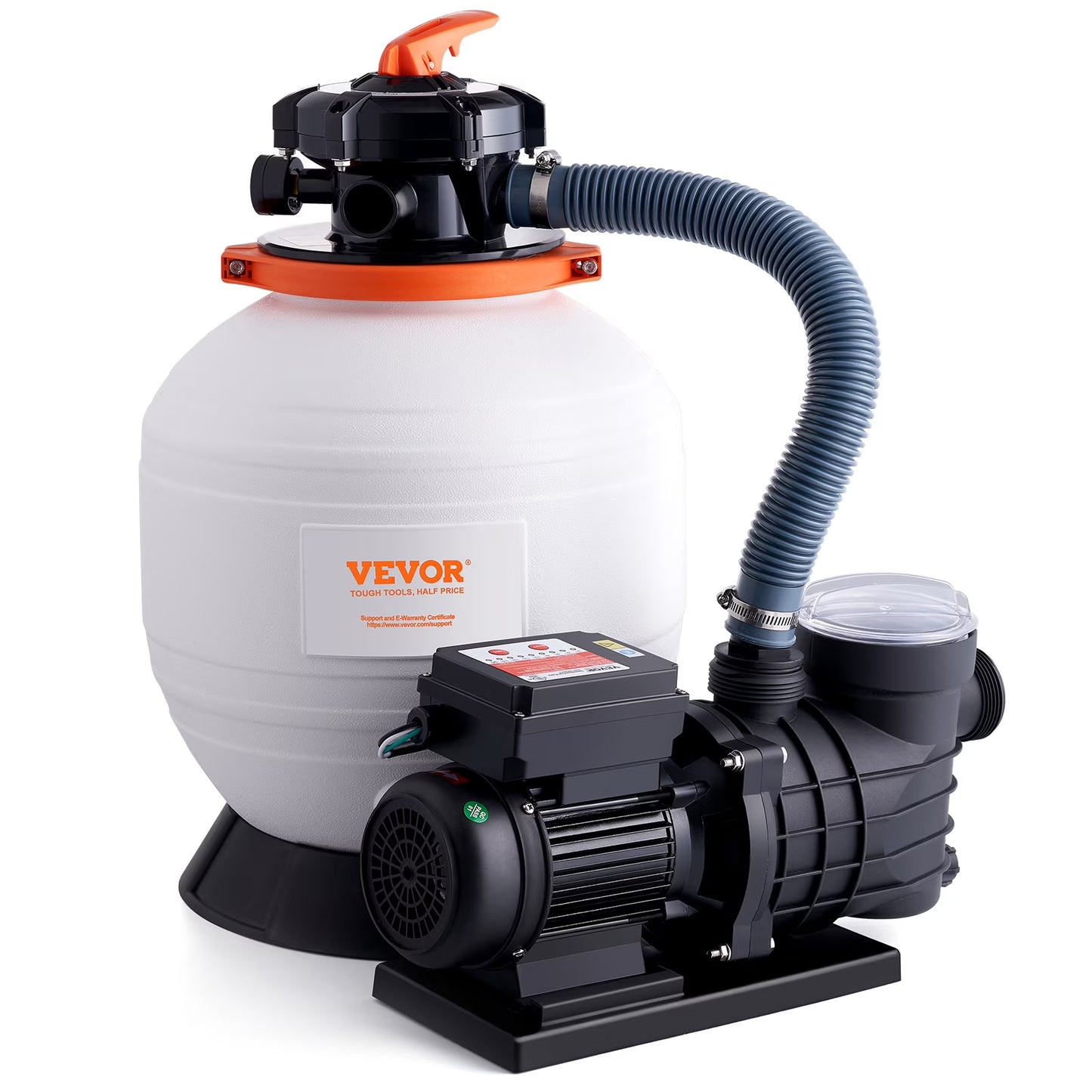 VEVOR Sand Filter Pump for Above Ground Pools,14-inch, 3000 GPH, 3/4 HP Swimming Pool Pumps System  Filters Combo Set with 6-Way Multi-Port Valve  Strainer Basket,for Domestic and Commercial Pools