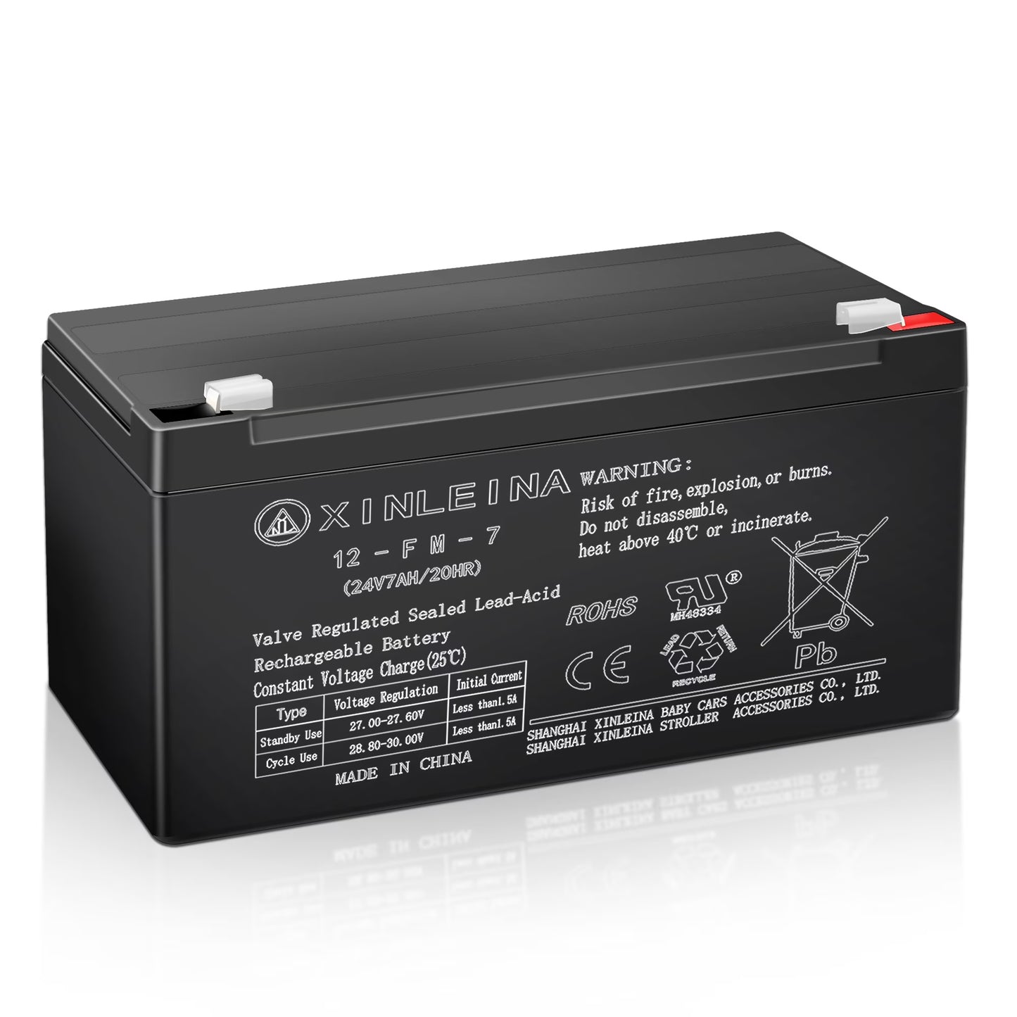 24V 7Ah Rechargeable Sealed Lead Acid Battery - Suitable for Most Kids Ride on Car - Battery Accessories