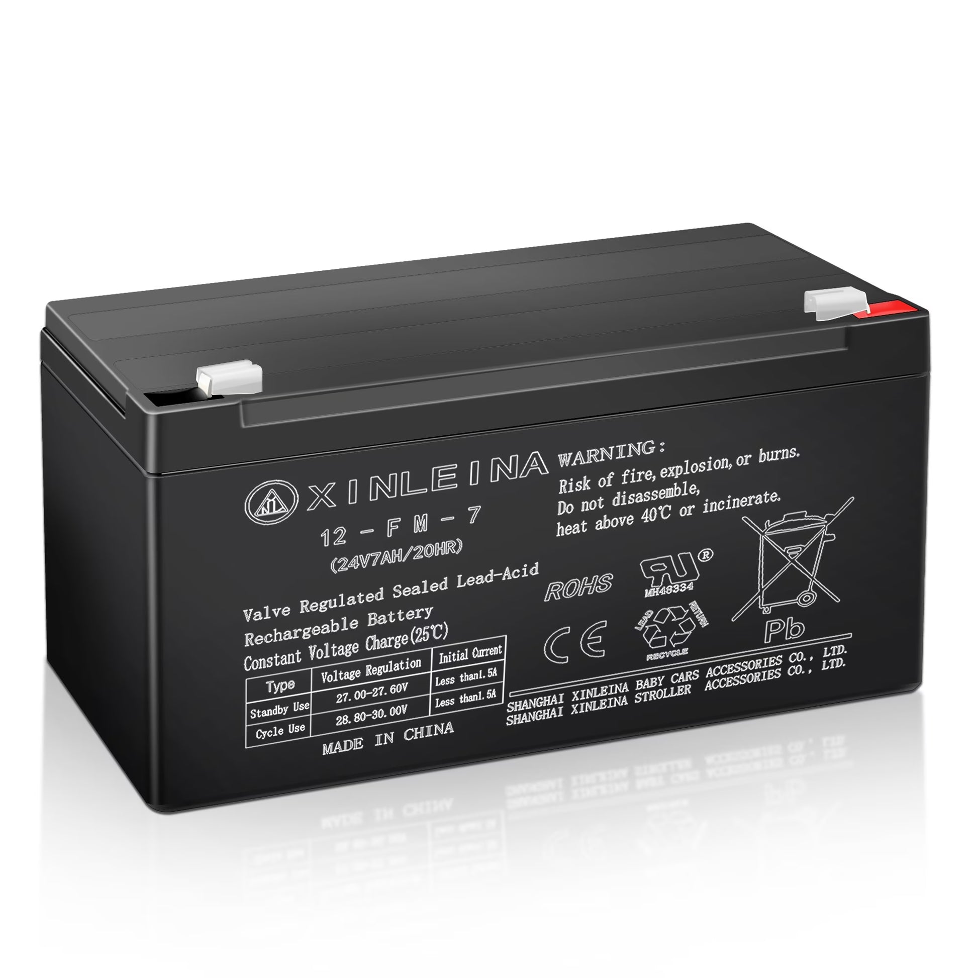 24V 7Ah Rechargeable Sealed Lead Acid Battery - Suitable for Most Kids Ride on Car - Battery Accessories